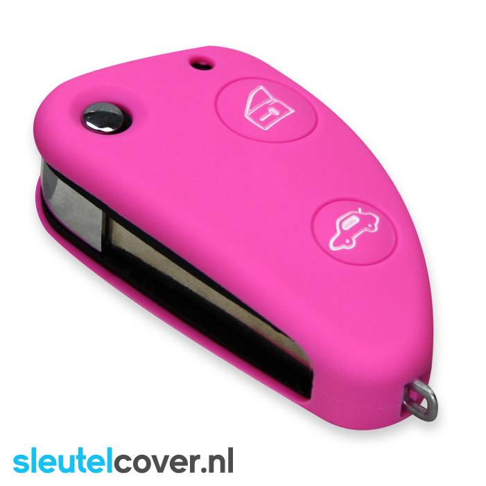 Autosleutel Hoesje geschikt voor Alfa Romeo - SleutelCover - Silicone Autosleutel Cover - Sleutelhoesje Roze