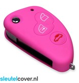 Autosleutel Hoesje geschikt voor Alfa Romeo - SleutelCover - Silicone Autosleutel Cover - Sleutelhoesje Roze