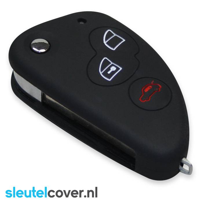 Autosleutel Hoesje geschikt voor Alfa Romeo - SleutelCover - Silicone Autosleutel Cover - Sleutelhoesje Zwart