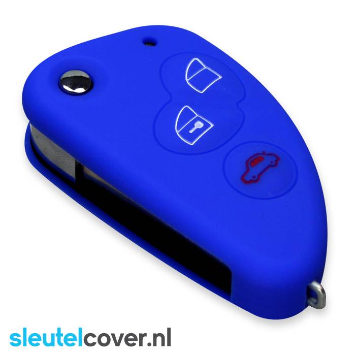 Autosleutel Hoesje geschikt voor Alfa Romeo - SleutelCover - Silicone Autosleutel Cover - Sleutelhoesje Blauw