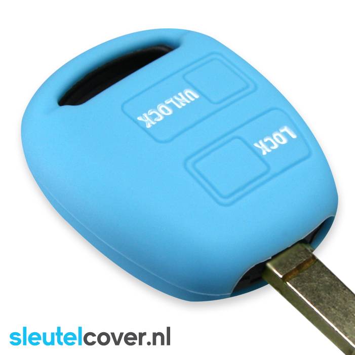 Autosleutel Hoesje geschikt voor Toyota - SleutelCover - Silicone Autosleutel Cover - Sleutelhoesje Lichtblauw