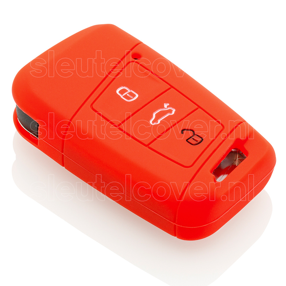 Autosleutel Hoesje geschikt voor Volkswagen / VW - SleutelCover - Silicone Autosleutel Cover - Sleutelhoesje Rood