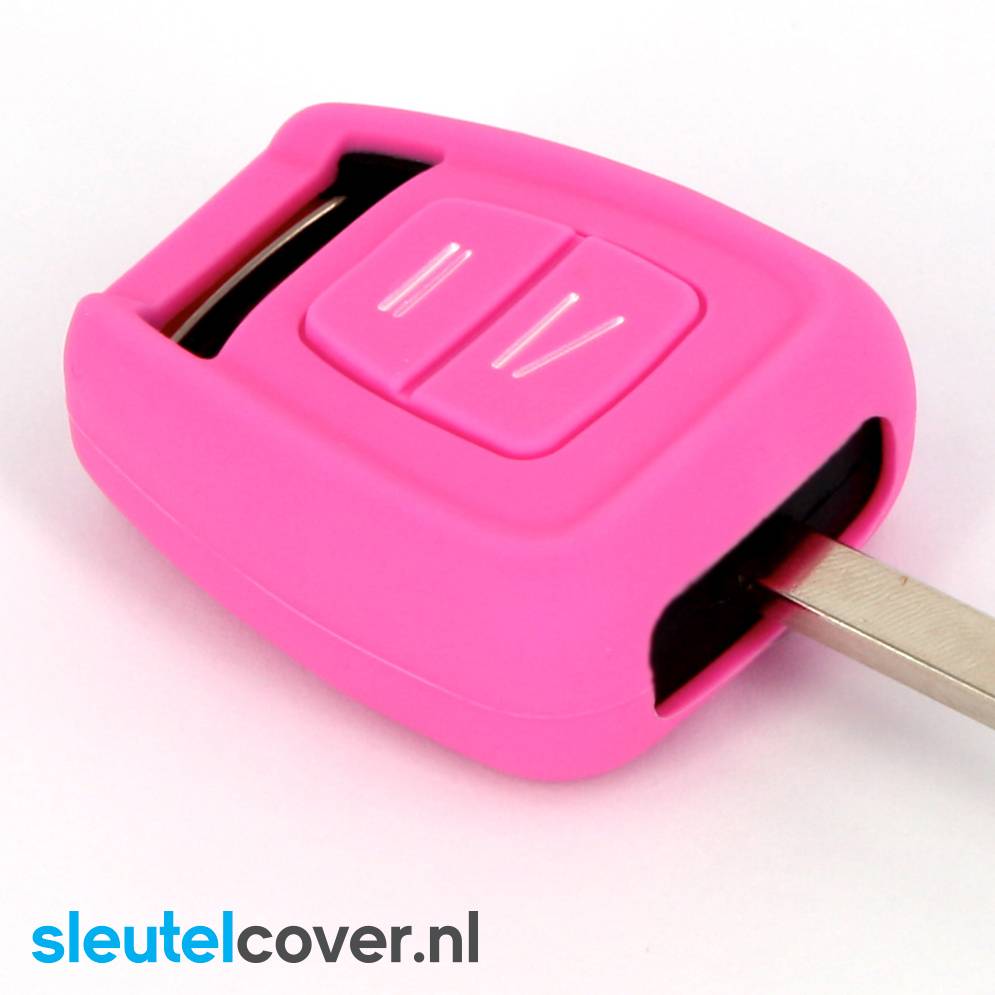 Autosleutel Hoesje geschikt voor Opel - SleutelCover - Silicone Autosleutel Cover - Sleutelhoesje Roze