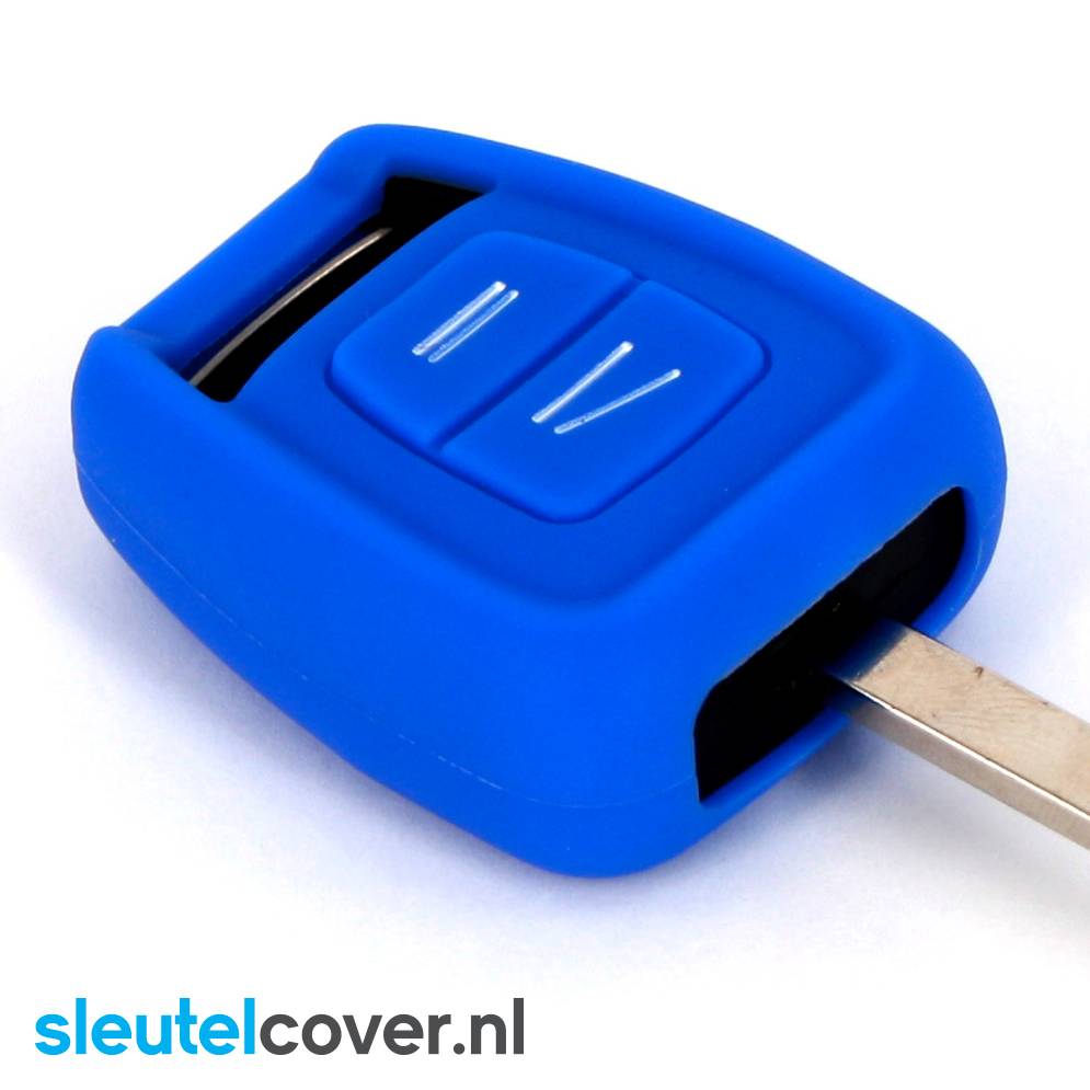 Autosleutel Hoesje geschikt voor Opel - SleutelCover - Silicone Autosleutel Cover - Sleutelhoesje Blauw