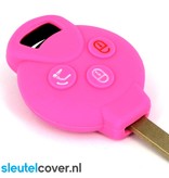 Autosleutel Hoesje geschikt voor Smart - SleutelCover - Silicone Autosleutel Cover - Sleutelhoesje Roze