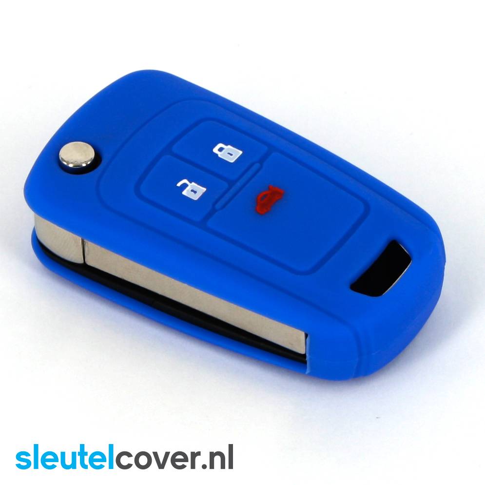 Autosleutel Hoesje geschikt voor Opel - SleutelCover - Silicone Autosleutel Cover - Sleutelhoesje Blauw