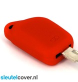 Autosleutel Hoesje geschikt voor Peugeot - SleutelCover - Silicone Autosleutel Cover - Sleutelhoesje Rood