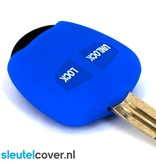 Autosleutel Hoesje geschikt voor Mitsubishi - SleutelCover - Silicone Autosleutel Cover - Sleutelhoesje Blauw