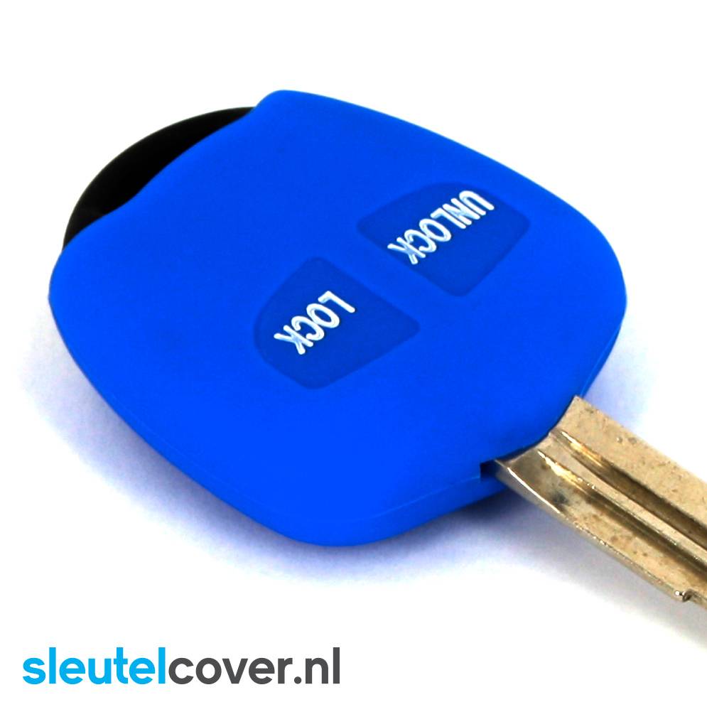 Autosleutel Hoesje geschikt voor Mitsubishi - SleutelCover - Silicone Autosleutel Cover - Sleutelhoesje Blauw