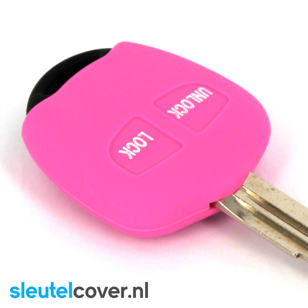 Autosleutel Hoesje geschikt voor Mitsubishi - SleutelCover - Silicone Autosleutel Cover - Sleutelhoesje Roze