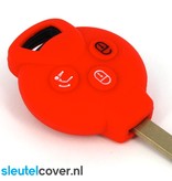 Autosleutel Hoesje geschikt voor Smart - SleutelCover - Silicone Autosleutel Cover - Sleutelhoesje Rood