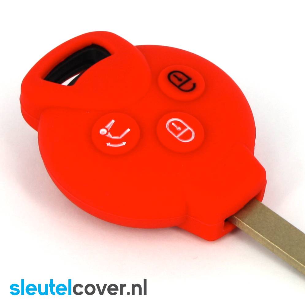 Autosleutel Hoesje geschikt voor Smart - SleutelCover - Silicone Autosleutel Cover - Sleutelhoesje Rood