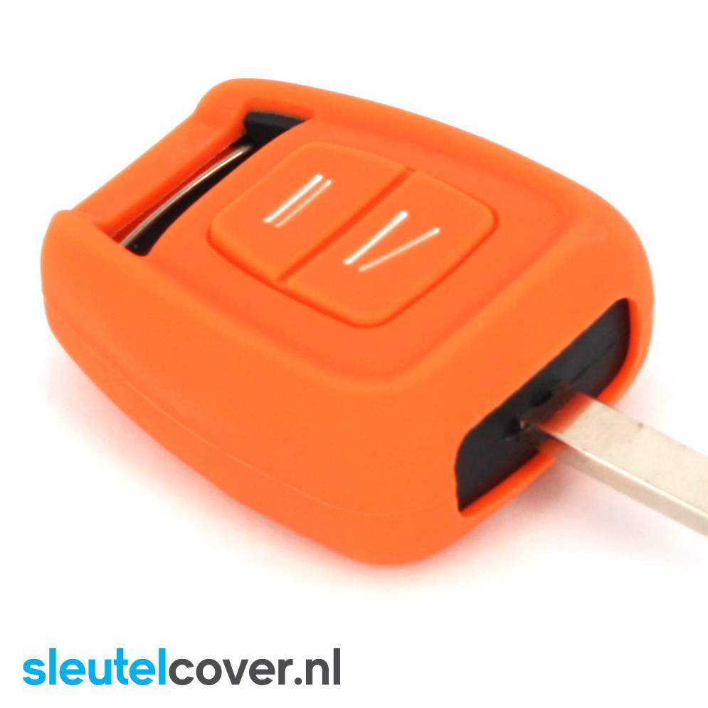 Autosleutel Hoesje geschikt voor Opel - SleutelCover - Silicone Autosleutel Cover - Sleutelhoesje Oranje