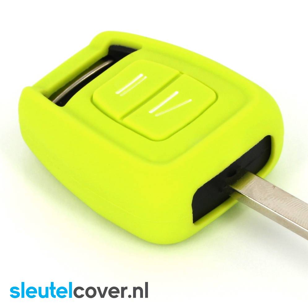 Autosleutel Hoesje geschikt voor Opel - SleutelCover - Silicone Autosleutel Cover - Sleutelhoesje Lime groen