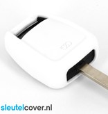 Autosleutel Hoesje geschikt voor Opel - SleutelCover - Silicone Autosleutel Cover - Sleutelhoesje Wit