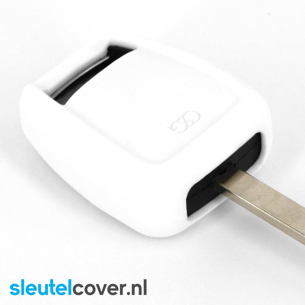 Autosleutel Hoesje geschikt voor Opel - SleutelCover - Silicone Autosleutel Cover - Sleutelhoesje Wit