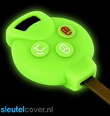 Autosleutel Hoesje geschikt voor Smart - SleutelCover - Silicone Autosleutel Cover - Sleutelhoesje Glow in the dark / Lichtgevend
