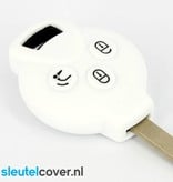 Autosleutel Hoesje geschikt voor Smart - SleutelCover - Silicone Autosleutel Cover - Sleutelhoesje Wit