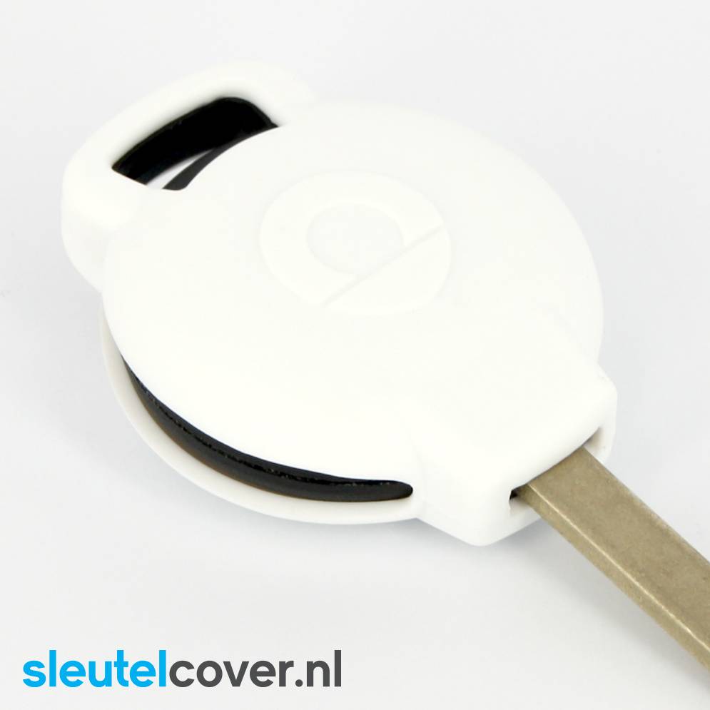 Autosleutel Hoesje geschikt voor Smart - SleutelCover - Silicone Autosleutel Cover - Sleutelhoesje Wit