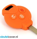 Autosleutel Hoesje geschikt voor Smart - SleutelCover - Silicone Autosleutel Cover - Sleutelhoesje Oranje