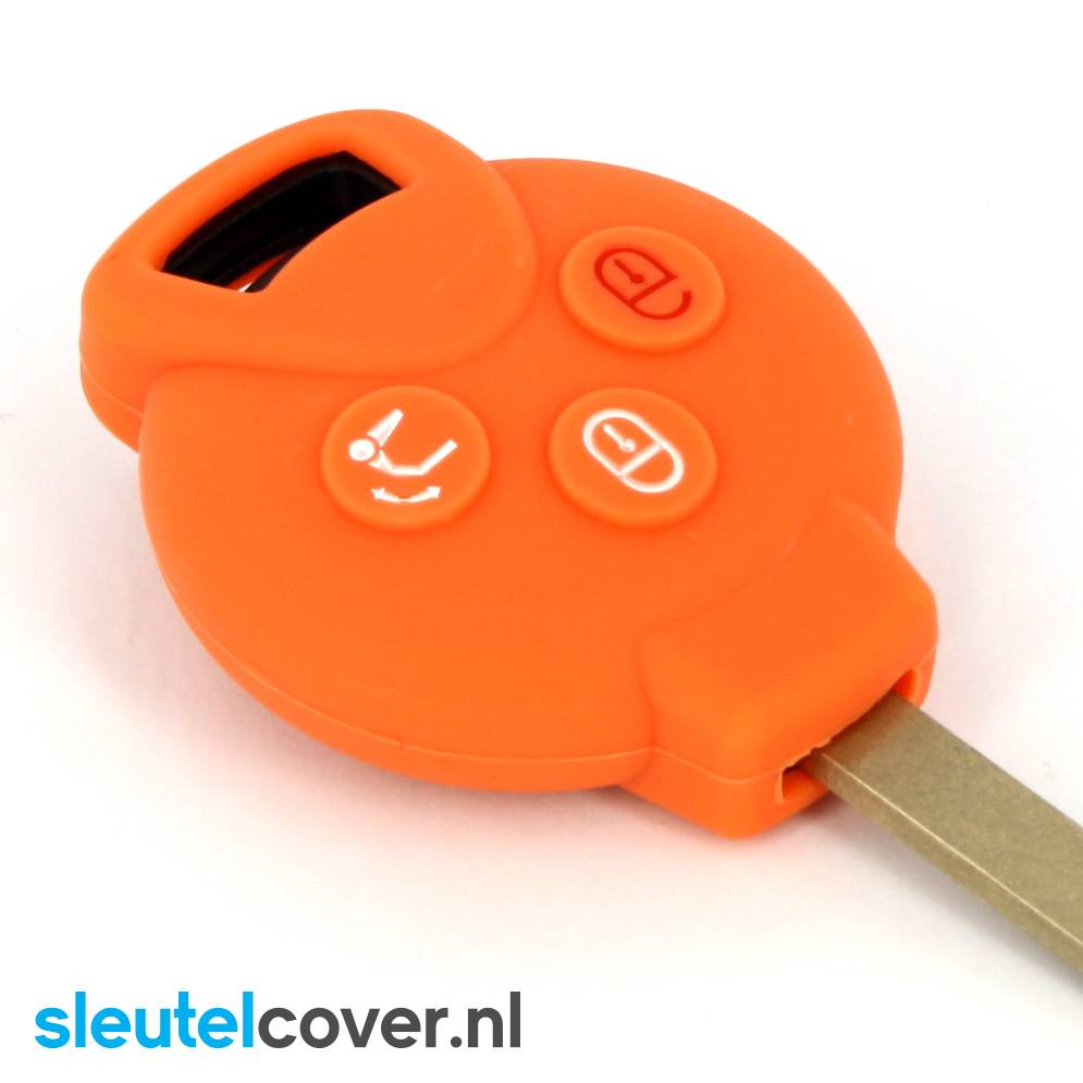 Autosleutel Hoesje geschikt voor Smart - SleutelCover - Silicone Autosleutel Cover - Sleutelhoesje Oranje