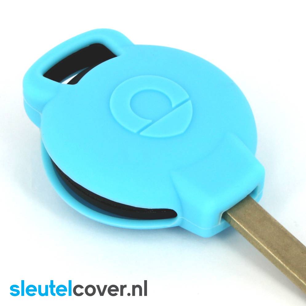Autosleutel Hoesje geschikt voor Smart - SleutelCover - Silicone Autosleutel Cover - Sleutelhoesje Lichtblauw