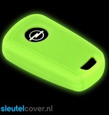 Autosleutel Hoesje geschikt voor Opel - SleutelCover - Silicone Autosleutel Cover - Sleutelhoesje Glow in the dark / Lichtgevend