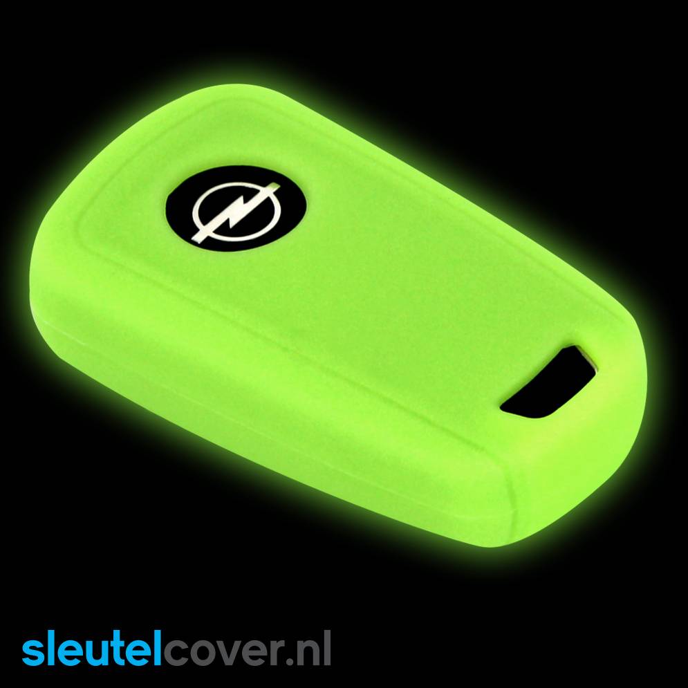 Autosleutel Hoesje geschikt voor Opel - SleutelCover - Silicone Autosleutel Cover - Sleutelhoesje Glow in the dark / Lichtgevend