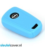 Autosleutel Hoesje geschikt voor Opel - SleutelCover - Silicone Autosleutel Cover - Sleutelhoesje Lichtblauw