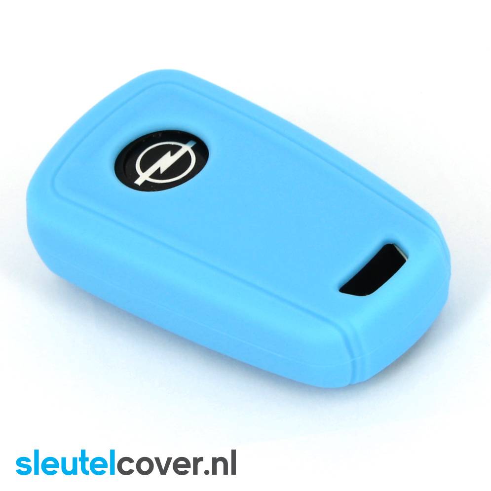 Autosleutel Hoesje geschikt voor Opel - SleutelCover - Silicone Autosleutel Cover - Sleutelhoesje Lichtblauw