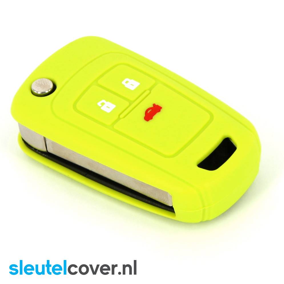 Autosleutel Hoesje geschikt voor Opel - SleutelCover - Silicone Autosleutel Cover - Sleutelhoesje Lime groen