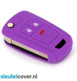 Autosleutel Hoesje geschikt voor Opel - SleutelCover - Silicone Autosleutel Cover - Sleutelhoesje Paars