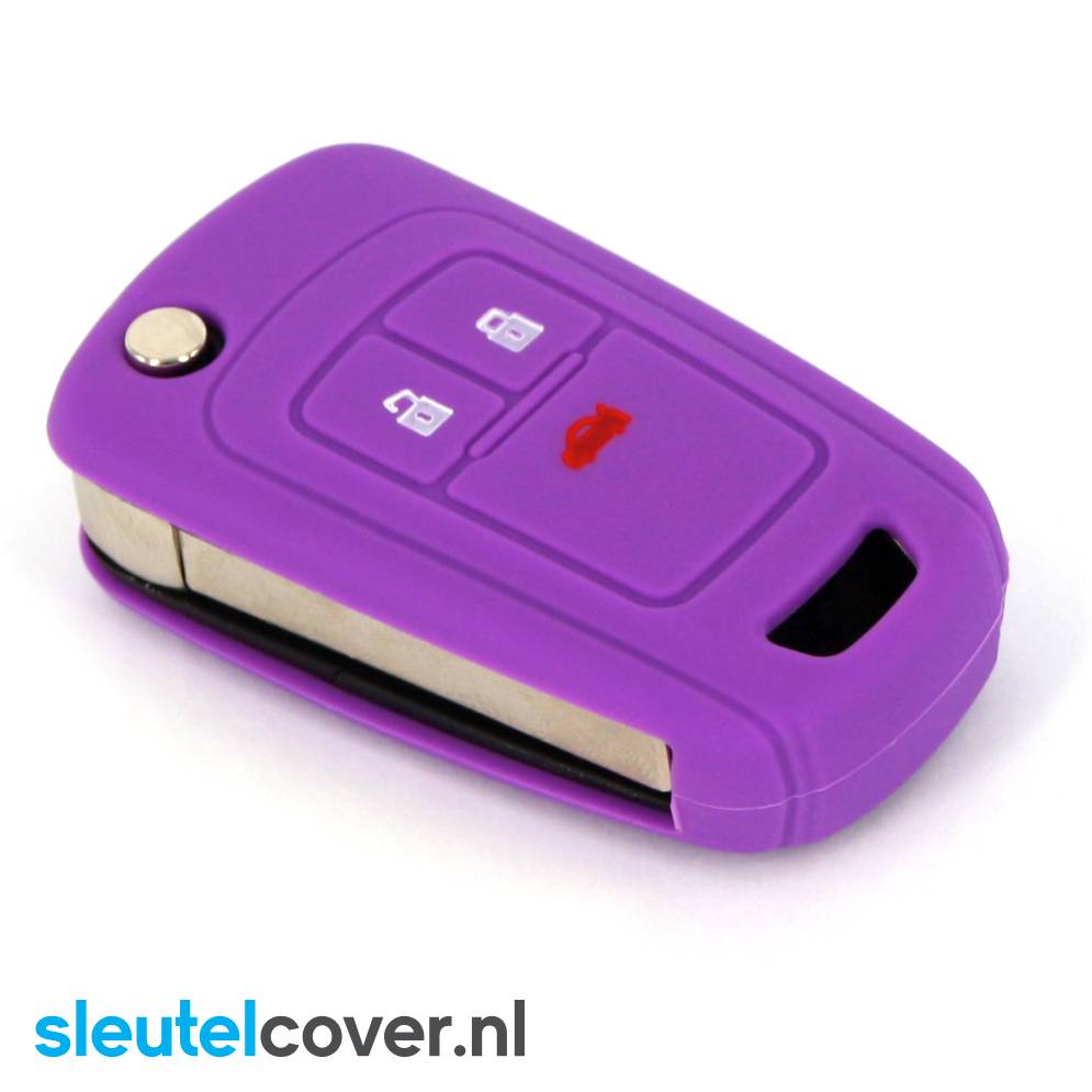 Autosleutel Hoesje geschikt voor Opel - SleutelCover - Silicone Autosleutel Cover - Sleutelhoesje Paars