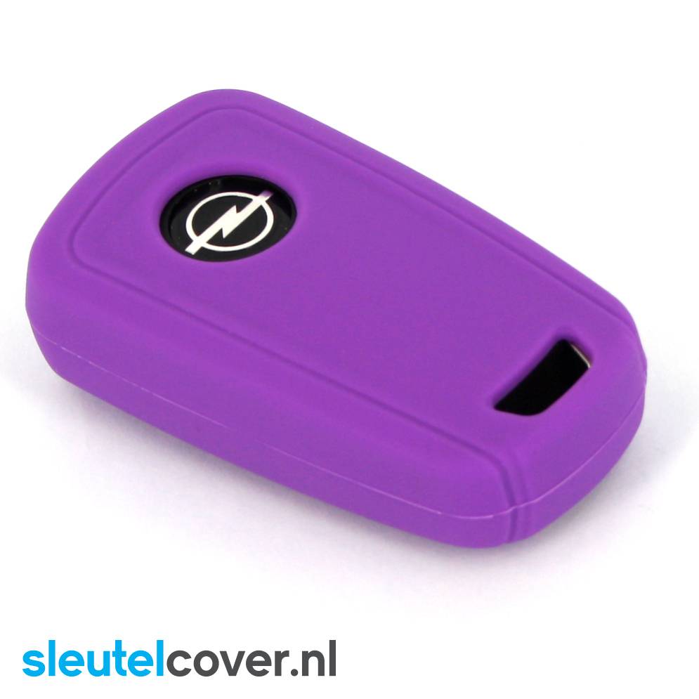 Autosleutel Hoesje geschikt voor Opel - SleutelCover - Silicone Autosleutel Cover - Sleutelhoesje Paars