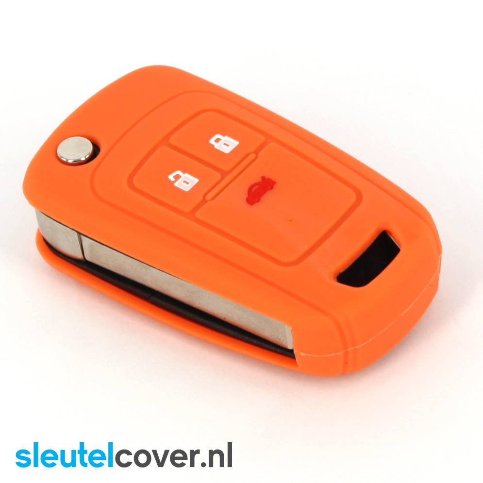 Autosleutel Hoesje geschikt voor Opel - SleutelCover - Silicone Autosleutel Cover - Sleutelhoesje Oranje