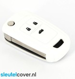 Autosleutel Hoesje geschikt voor Opel - SleutelCover - Silicone Autosleutel Cover - Sleutelhoesje Wit