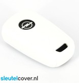 Autosleutel Hoesje geschikt voor Opel - SleutelCover - Silicone Autosleutel Cover - Sleutelhoesje Wit