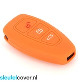 Autosleutel Hoesje geschikt voor Ford - SleutelCover - Silicone Autosleutel Cover - Sleutelhoesje Oranje