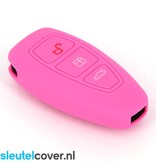 Autosleutel Hoesje geschikt voor Ford - SleutelCover - Silicone Autosleutel Cover - Sleutelhoesje Roze