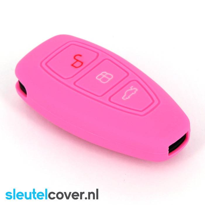 Autosleutel Hoesje geschikt voor Ford - SleutelCover - Silicone Autosleutel Cover - Sleutelhoesje Roze