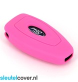 Autosleutel Hoesje geschikt voor Ford - SleutelCover - Silicone Autosleutel Cover - Sleutelhoesje Roze