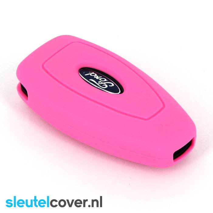 Autosleutel Hoesje geschikt voor Ford - SleutelCover - Silicone Autosleutel Cover - Sleutelhoesje Roze