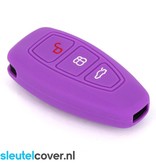 Autosleutel Hoesje geschikt voor Ford - SleutelCover - Silicone Autosleutel Cover - Sleutelhoesje Paars