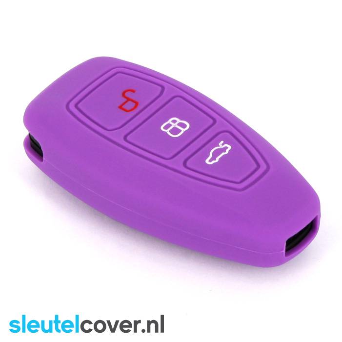 Autosleutel Hoesje geschikt voor Ford - SleutelCover - Silicone Autosleutel Cover - Sleutelhoesje Paars