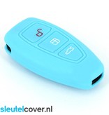 Autosleutel Hoesje geschikt voor Ford - SleutelCover - Silicone Autosleutel Cover - Sleutelhoesje Lichtblauw