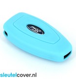 Autosleutel Hoesje geschikt voor Ford - SleutelCover - Silicone Autosleutel Cover - Sleutelhoesje Lichtblauw