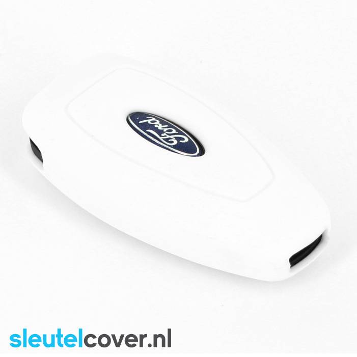 Autosleutel Hoesje geschikt voor Ford - SleutelCover - Silicone Autosleutel Cover - Sleutelhoesje Wit