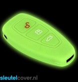 Autosleutel Hoesje geschikt voor Ford - SleutelCover - Silicone Autosleutel Cover - Sleutelhoesje Glow in the dark / Lichtgevend