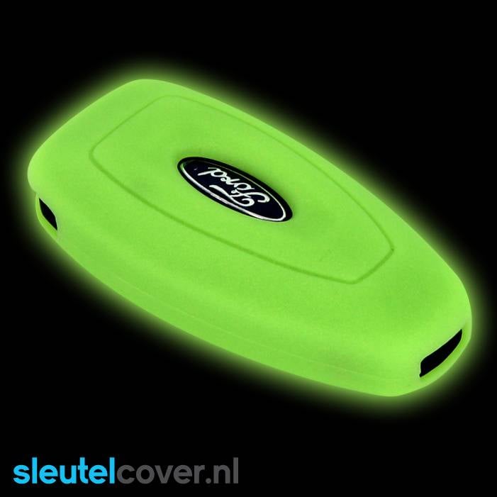 Autosleutel Hoesje geschikt voor Ford - SleutelCover - Silicone Autosleutel Cover - Sleutelhoesje Glow in the dark / Lichtgevend