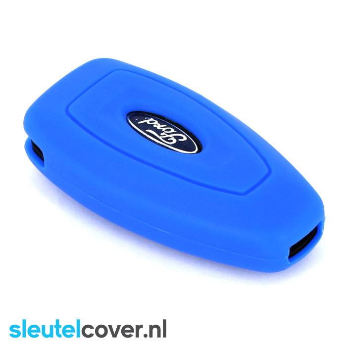 Autosleutel Hoesje geschikt voor Ford - SleutelCover - Silicone Autosleutel Cover - Sleutelhoesje Blauw